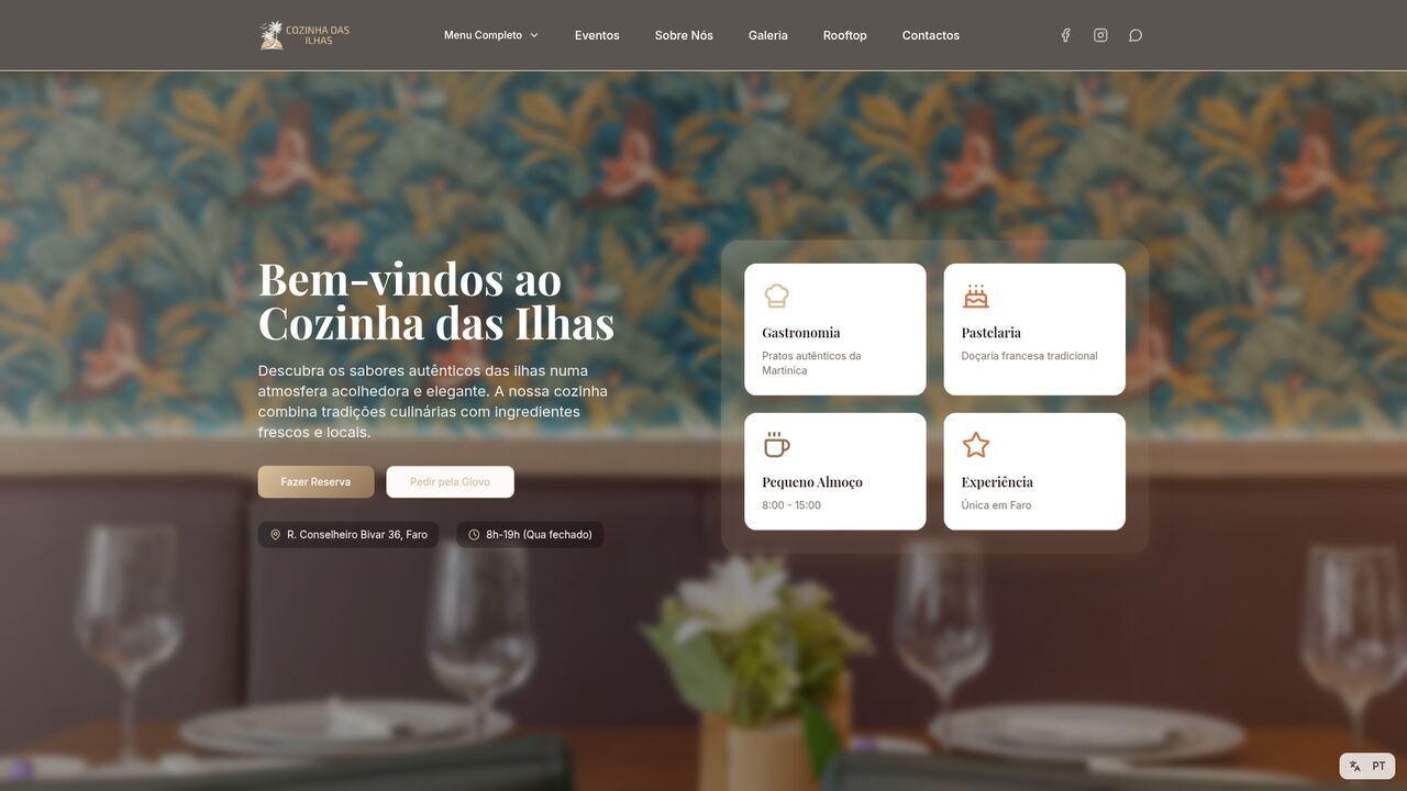 Cozinha das Ilhas — versão computador