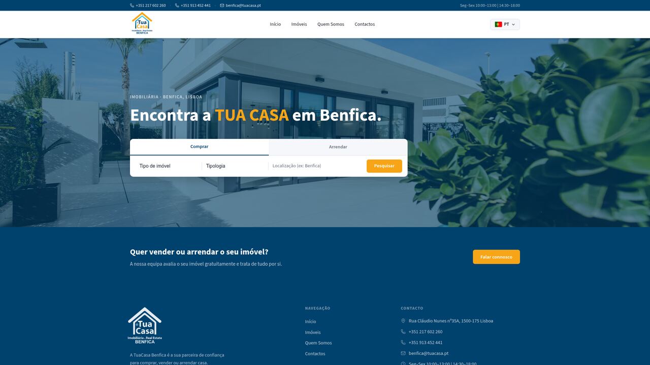 TuaCasa Benfica — versão computador