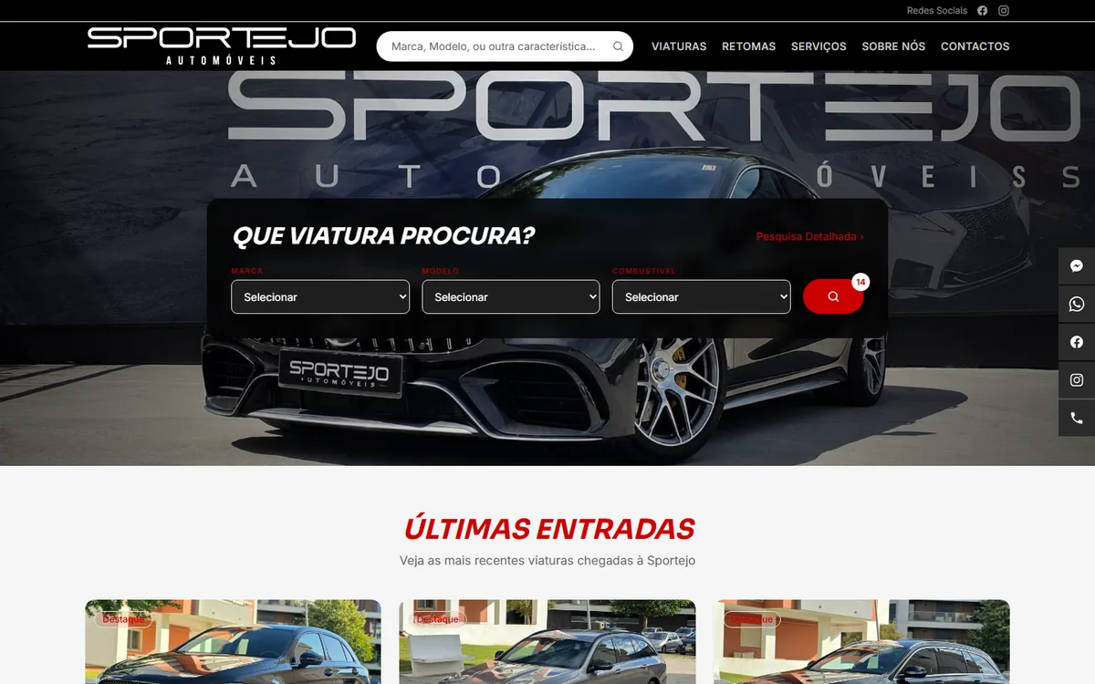 Página inicial de Sportejo